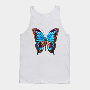 Stained Glass Colorful Butterfly #8 Tank Top